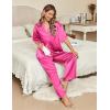 imageEkouaer Silk Satin Pajamas Set Women Short Sleeve Pj Sets Button Down Sleepwear 2 Piece Soft Loungewear SXXLRose Red