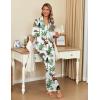imageEkouaer Silk Satin Pajamas Set Women Short Sleeve Pj Sets Button Down Sleepwear 2 Piece Soft Loungewear SXXLWhite Animal