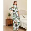 imageEkouaer Silk Satin Pajamas Set Women Short Sleeve Pj Sets Button Down Sleepwear 2 Piece Soft Loungewear SXXLWhite Animal
