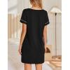 imageEkouaer Womens Nightgowns Short Sleeve Nightshirt Soft Night Gown Ladies Nightdress Comfy Pajama DressBlack
