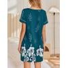 imageEkouaer Womens Nightgowns Short Sleeve Nightshirt Soft Night Gown Ladies Nightdress Comfy Pajama DressGreen Floral