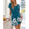 imageEkouaer Womens Nightgowns Short Sleeve Nightshirt Soft Night Gown Ladies Nightdress Comfy Pajama DressGreen Floral