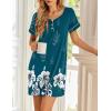 imageEkouaer Womens Nightgowns Short Sleeve Nightshirt Soft Night Gown Ladies Nightdress Comfy Pajama DressGreen Floral