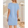 imageEkouaer Womens Nightgowns Short Sleeve Nightshirt Soft Night Gown Ladies Nightdress Comfy Pajama DressLight Blue