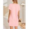 imageEkouaer Womens Nightgowns Short Sleeve Nightshirt Soft Night Gown Ladies Nightdress Comfy Pajama DressLight Pink