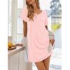 imageEkouaer Womens Nightgowns Short Sleeve Nightshirt Soft Night Gown Ladies Nightdress Comfy Pajama DressLight Pink