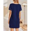 imageEkouaer Womens Nightgowns Short Sleeve Nightshirt Soft Night Gown Ladies Nightdress Comfy Pajama DressNavy Blue