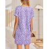 imageEkouaer Womens Nightgowns Short Sleeve Nightshirt Soft Night Gown Ladies Nightdress Comfy Pajama DressPurple Floral