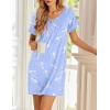 imageEkouaer Womens Nightgowns Short Sleeve Nightshirt Soft Night Gown Ladies Nightdress Comfy Pajama DressWhite Bird