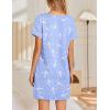 imageEkouaer Womens Nightgowns Short Sleeve Nightshirt Soft Night Gown Ladies Nightdress Comfy Pajama DressWhite Bird