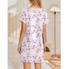 imageEkouaer Womens Nightgowns Short Sleeve Nightshirt Soft Night Gown Ladies Nightdress Comfy Pajama DressWhite Pink Floral