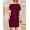 imageEkouaer Womens Nightgowns Short Sleeve Nightshirt Soft Night Gown Ladies Nightdress Comfy Pajama DressWine Red