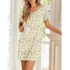 imageEkouaer Womens Nightgowns Short Sleeve Nightshirt Soft Night Gown Ladies Nightdress Comfy Pajama DressYellow Floral