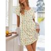 imageEkouaer Womens Nightgowns Short Sleeve Nightshirt Soft Night Gown Ladies Nightdress Comfy Pajama DressYellow Floral