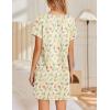 imageEkouaer Womens Nightgowns Short Sleeve Nightshirt Soft Night Gown Ladies Nightdress Comfy Pajama DressYellow Floral