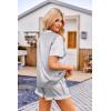 imageEkouaer Womens Satin Pajamas Set Button Down 2 Piece Silk Pjs Shorts Set Ruffle Lingerie Notch Collar SleepwearStriped Silver