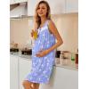 imageEkouaer Nightgowns for Women Button Up Sleepshirt Tank Sleeveless Nightshirt Soft Sleepwear with Pockets SXXXLBlue White Bird