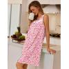 imageEkouaer Nightgowns for Women Button Up Sleepshirt Tank Sleeveless Nightshirt Soft Sleepwear with Pockets SXXXLPink Floral
