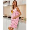 imageEkouaer Nightgowns for Women Button Up Sleepshirt Tank Sleeveless Nightshirt Soft Sleepwear with Pockets SXXXLPink Floral