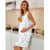 imageEkouaer Nightgowns for Women Button Up Sleepshirt Tank Sleeveless Nightshirt Soft Sleepwear with Pockets SXXXLPurple  White Floral