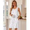 imageEkouaer Nightgowns for Women Button Up Sleepshirt Tank Sleeveless Nightshirt Soft Sleepwear with Pockets SXXXLPurple  White Floral