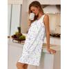imageEkouaer Nightgowns for Women Button Up Sleepshirt Tank Sleeveless Nightshirt Soft Sleepwear with Pockets SXXXLPurple  White Floral