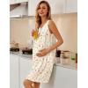 imageEkouaer Nightgowns for Women Button Up Sleepshirt Tank Sleeveless Nightshirt Soft Sleepwear with Pockets SXXXLYellow Floral