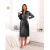 imageEkouaer Satin Robes for Women Long Sleeve Silk Bathrobe Soft Lightweight Full Length Sleepwear Bridesmaid Wedding Party RobesBlack