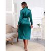 imageEkouaer Satin Robes for Women Long Sleeve Silk Bathrobe Soft Lightweight Full Length Sleepwear Bridesmaid Wedding Party RobesBlue Green