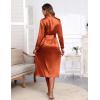 imageEkouaer Satin Robes for Women Long Sleeve Silk Bathrobe Soft Lightweight Full Length Sleepwear Bridesmaid Wedding Party RobesBrown