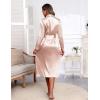 imageEkouaer Satin Robes for Women Long Sleeve Silk Bathrobe Soft Lightweight Full Length Sleepwear Bridesmaid Wedding Party RobesChampagne