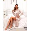 imageEkouaer Satin Robes for Women Long Sleeve Silk Bathrobe Soft Lightweight Full Length Sleepwear Bridesmaid Wedding Party RobesChampagne