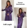 imageEkouaer Satin Robes for Women Long Sleeve Silk Bathrobe Soft Lightweight Full Length Sleepwear Bridesmaid Wedding Party RobesDeep Purple