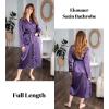 imageEkouaer Satin Robes for Women Long Sleeve Silk Bathrobe Soft Lightweight Full Length Sleepwear Bridesmaid Wedding Party RobesDeep Purple
