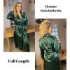imageEkouaer Satin Robes for Women Long Sleeve Silk Bathrobe Soft Lightweight Full Length Sleepwear Bridesmaid Wedding Party RobesGreen