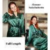imageEkouaer Satin Robes for Women Long Sleeve Silk Bathrobe Soft Lightweight Full Length Sleepwear Bridesmaid Wedding Party RobesGreen