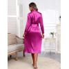 imageEkouaer Satin Robes for Women Long Sleeve Silk Bathrobe Soft Lightweight Full Length Sleepwear Bridesmaid Wedding Party RobesHot Pink