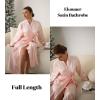 imageEkouaer Satin Robes for Women Long Sleeve Silk Bathrobe Soft Lightweight Full Length Sleepwear Bridesmaid Wedding Party RobesLight Pink