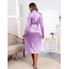 imageEkouaer Satin Robes for Women Long Sleeve Silk Bathrobe Soft Lightweight Full Length Sleepwear Bridesmaid Wedding Party RobesLight Purple