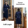 imageEkouaer Satin Robes for Women Long Sleeve Silk Bathrobe Soft Lightweight Full Length Sleepwear Bridesmaid Wedding Party RobesNavy Blue