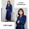 imageEkouaer Satin Robes for Women Long Sleeve Silk Bathrobe Soft Lightweight Full Length Sleepwear Bridesmaid Wedding Party RobesNavy Blue