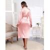 imageEkouaer Satin Robes for Women Long Sleeve Silk Bathrobe Soft Lightweight Full Length Sleepwear Bridesmaid Wedding Party RobesPink