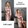 imageEkouaer Satin Robes for Women Long Sleeve Silk Bathrobe Soft Lightweight Full Length Sleepwear Bridesmaid Wedding Party RobesPink
