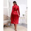 imageEkouaer Satin Robes for Women Long Sleeve Silk Bathrobe Soft Lightweight Full Length Sleepwear Bridesmaid Wedding Party RobesRed