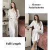 imageEkouaer Satin Robes for Women Long Sleeve Silk Bathrobe Soft Lightweight Full Length Sleepwear Bridesmaid Wedding Party RobesWhite