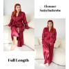 imageEkouaer Satin Robes for Women Long Sleeve Silk Bathrobe Soft Lightweight Full Length Sleepwear Bridesmaid Wedding Party RobesWine Red