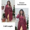 imageEkouaer Satin Robes for Women Long Sleeve Silk Bathrobe Soft Lightweight Full Length Sleepwear Bridesmaid Wedding Party RobesWine Red
