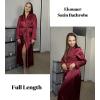 imageEkouaer Satin Robes for Women Long Sleeve Silk Bathrobe Soft Lightweight Full Length Sleepwear Bridesmaid Wedding Party RobesWine Red