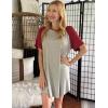 imageEkouaer Sleep Shirts for Women Short Sleeve Night Shirts for Sleeping Pullover Nightgown Soft Nightdress SXXXL1wine Red