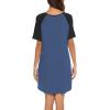 imageEkouaer Sleep Shirts for Women Short Sleeve Night Shirts for Sleeping Pullover Nightgown Soft Nightdress SXXXLBlue